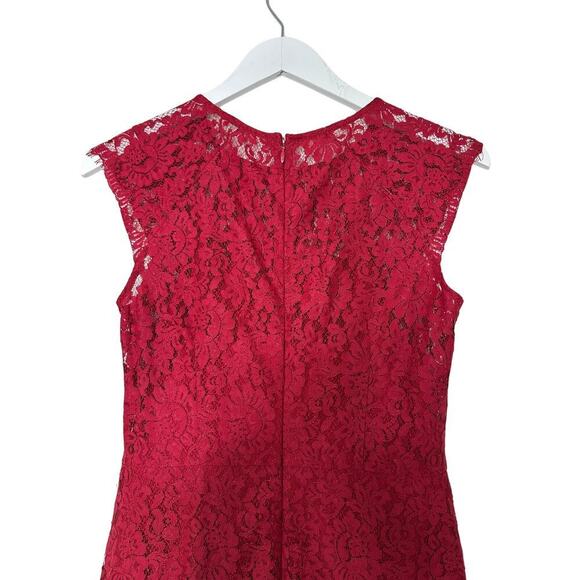 Shoshanna Size 0 Red Rose Lace Euro Summer Long Gown Dress Gala Special Birthday - Picture 8 of 15